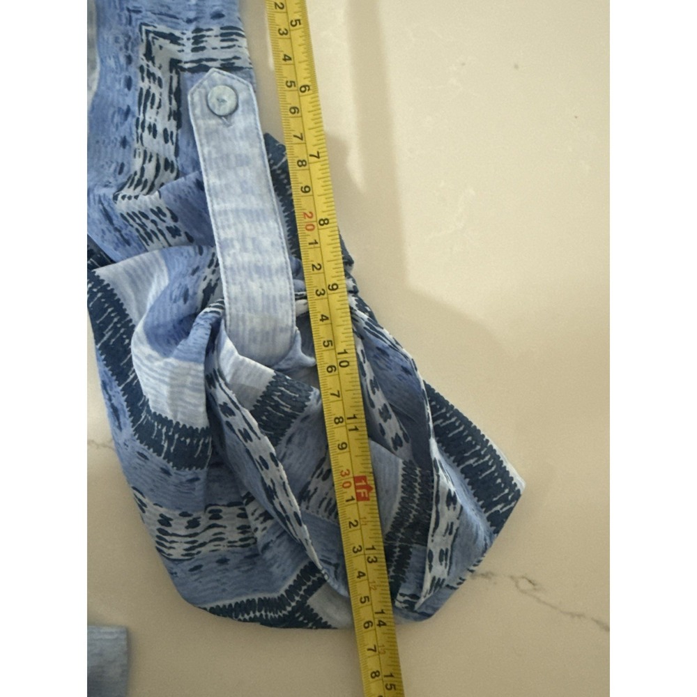 BCBG MAXAZRIA SIZE S SOREN BLUE PRINT V-NECK ROMPER - Picture 11 of 11